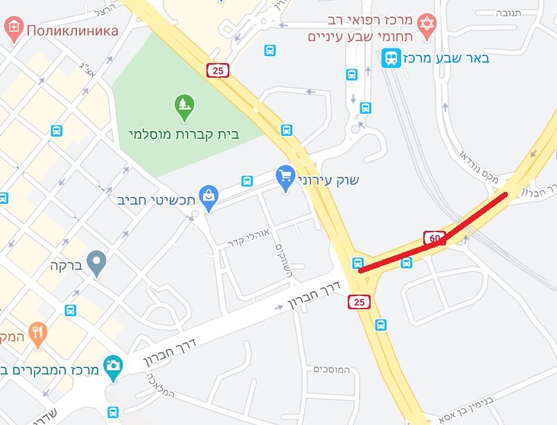 צילום מסך google maps