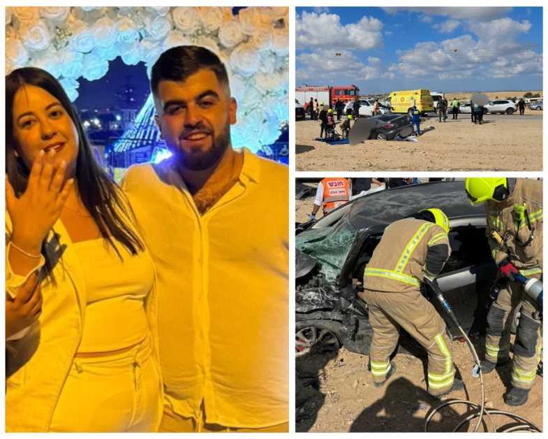 אליאב ושחף ז"ל וזירת התאונה. קרדיט: מד"א/תוכן גולשים ע"פ סעיף 27א'